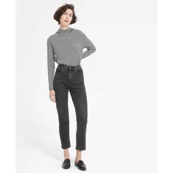 Everlane Denim - Everlane High Rise Slim Straight Cotton & Modal Cigarette Grey Jeans